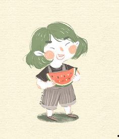 孤独吃瓜少女,独自品味生活的酸甜苦辣